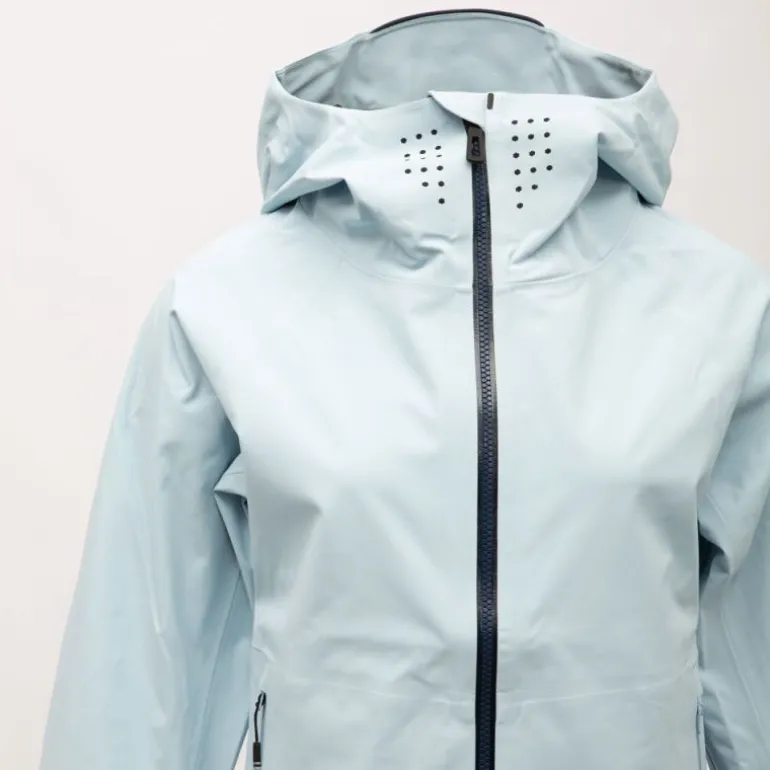 Veste bleu ciel avec capuche softshell fermeture zippée noire Femme ROSSIGNOL