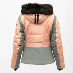 Veste de ski bi color à capuche fausse fourrure avec zip Femme ROSSIGNOL