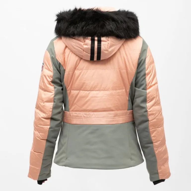 Veste de ski bi color à capuche fausse fourrure avec zip Femme ROSSIGNOL