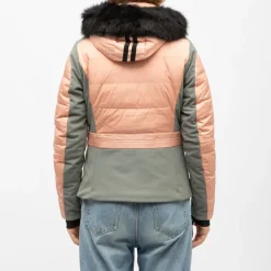 Veste de ski bi color à capuche fausse fourrure avec zip Femme ROSSIGNOL