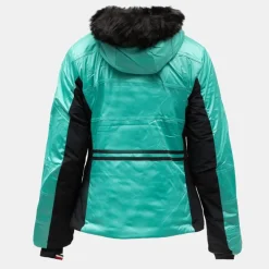 Veste de ski capuche avec fausse fourrure zip coloré Femme ROSSIGNOL