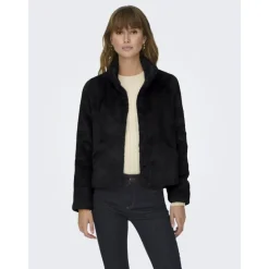 Veste fausse fourrure Vida col montant Femme ONLY