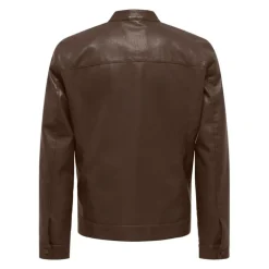 Veste motard Mike similicuir avec zip Homme ONLY AND SONS