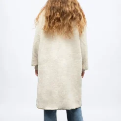 Veste sherpa longue a capuche beige h24chels Femme GOLD AND SILVER